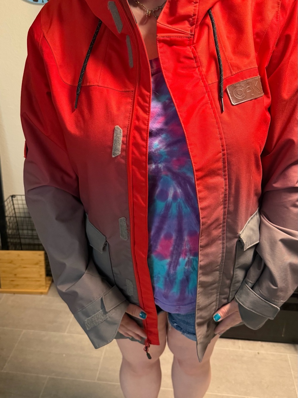 Oakley Red to Gray Ombre Performance Jacket